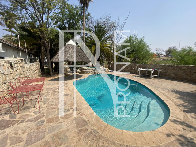 On hot days your guests can relax, cool down on this well sized pool with a splashy water inlet