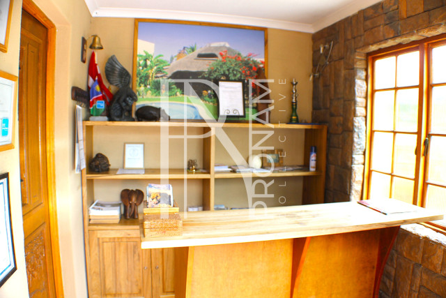 The reception area