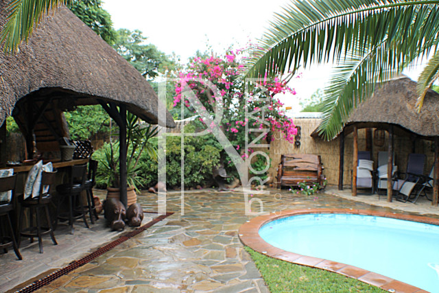 The pool area